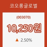 [현재주가]코오롱글로벌 19일 현재가 10,250원