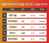 [6월 5주차 컴퓨터와주변기기 업종 리포트] 푸른기술, 씨아이테크, 주연테크, 파커스 등 견인 
