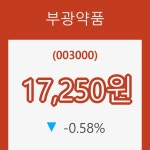 (주식시장)부광약품 등락폭 -0.58% 변화해