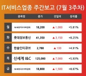 [7월 3주차 IT서비스 업종 리포트] NHN한국사이버결제, 롯데정보통신, 한솔인티큐브, 신세계 I&C 등 주도 