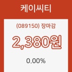 케이씨티 장종주가 등락폭 0.00% 이목 끌며 장 마감