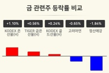 (주)금오석건 | [금 관련주테마 마감 시황] KODEX 은선물(H) +1.10%·TIGER 금은선물(H) +0.56%·KODEX 골드선물(H) +0.24% 순