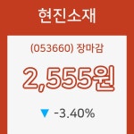 현진소재 장종주가 등락폭 -3.40% 이목 끌며 장 마감