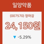 일양약품장종주가 변화에 주목, 전일대비 -5.29% 마감