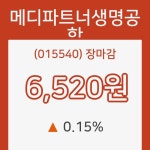 메디파트너생명공학장종주가 전일대비 등락률 0.15% 마감