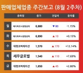 [8월 2주차 판매업체 업종 리포트] 주요 종목 메디파트너생명공학, 대명코퍼레이션, 세우글로벌 등…다음주 상승 종목은? 