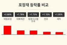 [포장재업 오전 시황] 태림포장 +3.80%·대륙제관 +1.78%·동원시스템즈우 +1.73% 등