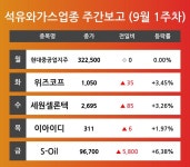 [9월 1주차 석유와가스 업종 리포트] 주요 종목 현대중공업지주, 위즈코프, 세원셀론텍, 이아이디, S-Oil 등…다음주 상승 종목은?