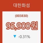(국내주식)18일 대한화섬주가 변화에 주목, 전일대비 -0.31% 변동성 기록