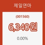 (주)홈밀푸드 제일연마 | (주식시세)제일연마15일주가 전일대비 등락률 0.00% 변동