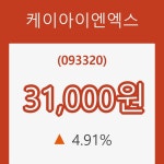 ㈜케이엔엑스 | [현재주가]케이아이엔엑스 18일 현재가 31,000원