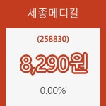 (주식시세)세종메디칼23일주가 전일대비 등락률 0.00%