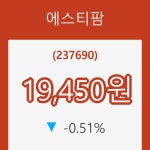 [종목동향]에스티팜 6일 현재가 19,450원