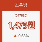 (주식시세)초록뱀12일주가 전일대비 등락률 0.68% 변화해