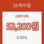 [현재주가]SK케미칼 20일 현재가 53,200원