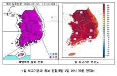강원 홍천 41도 역대 전국최고, 서울 39.6도 신기록