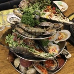 광안리맛집 풍성숯불돼지갈비의 3대별미 6단 갈비와 조개구이