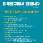 [속보]인천 미추홀구청, 코로나19 확진자 3명 추가 발생...모두 가족과 지인 접촉 감염-주안1동 용현5동 거주-60세이상 고위험군 고령자