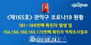 관악구 코로나19 추가 확진자 4명 발생...서림동-신원동-은천동 등[코로나19, 24일]