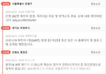 은평 262번-홍천 18번~19번-의정부 249번 발생 등 (코로나19, 21일)