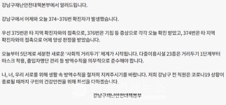 성남 수정구 분당구 등 5명 발생-강동구 2명-동대문구 193번~197번-강남구 3명-문경 11번 발생 등  [코로나19, 7일 저녁]