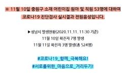(속보) 경기, 남양주 호평동(1명), 성남 수정구·분당구·중원구(7명), 광주 오포읍·도척면(4명) 확진자 12명 발생... [코로나19, 11일]