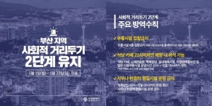 부산시, 오늘부터 거리두기 2단계 3주간 연장