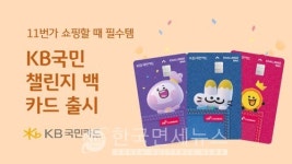 KB국민카드, 11번가 쇼핑 챌린지 백 카드 선봬