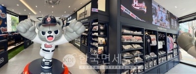 CU, 두산베어스 팝업 오픈… 야구장 같은 편의점, 먹산 위한 공간