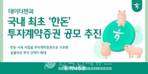 하나증권, 국내 첫 한돈 투자계약증권 공모 추진