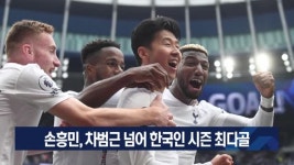 손흥민, 차범근 넘어 한국인 시즌 최다골