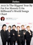 몬스타엑스, 올 한해 美 빌보드 차트 16개 트랙 상위권 차트인