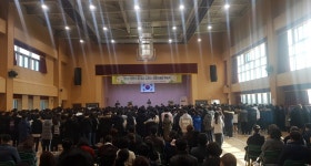 인천중산중, 개교 알리는 입학식 진행