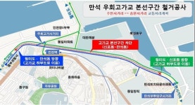 만석 우회고가교, 본선구간 철거…25일 부터 전면 통제