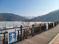 햐얀 눈과 얼음 위의 멋진 풍경,  오남저수지