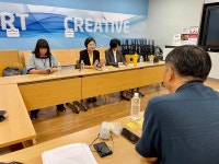 이정미 정의당 대표, 지하주차장 천장 낙하 사고 일어난  홈플러스 인천송도점 방문