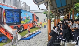 제주 동부소방서, 김녕중학교 찾아 이동 안전 체험