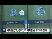 새마을금고 경비인력 배치 14%에 불과               