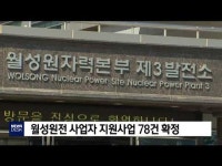 월성원전 사업자 지원사업 78건 확정                