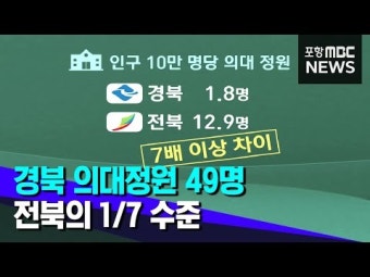 경북 의대정원 49명‥전북의 1/7 수준