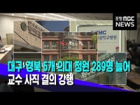 대구경북 5개 의대 정원 289명 늘어..교수 사직 결의 강행