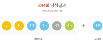 로또844회 당첨번호, 설맞이 18명 대박 서울·경기만 10명