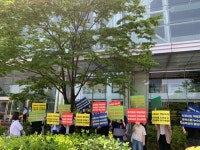 포스코 송도센텀하이브 소금물 줄줄..외벽 방수 공사 시급