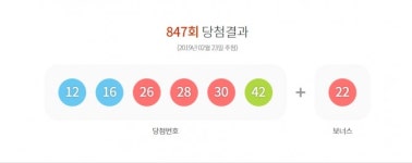 로또 847회 1등 당첨자 8명…당첨금 25억2천만원