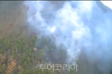 경남 김해 산불 진화율 96%.... 일출과 함께 진화 헬기 투입