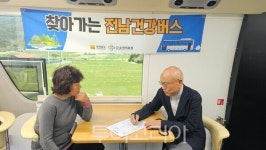 곡성군, 찾아가는 전남건강버스 출발···맞춤형 현장 진료 인기