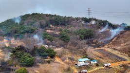 순성면 갈산리 산불, 2시간만에 주불 진화..시민 인명 피해 없어
