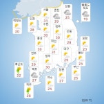 [농업과 오늘(4일)날씨] 낮 최고기온 31도, 차차 흐려지고 제주 밤부터 비