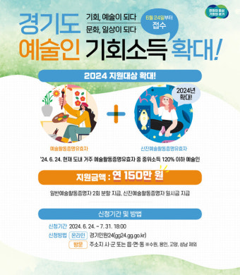 경기도, '예술인 기회소득' 24일부터 접수
