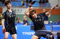 [포토] 52회 학생종별탁구 남대부 개인복식 우승 안준영-김민서
